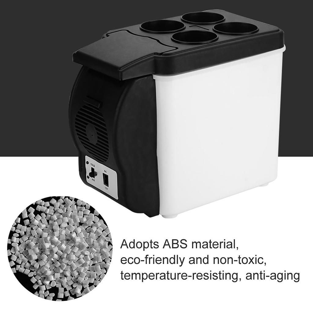 12V 6L Portable Car Refrigerator Mini Multi Functional Food Drinks Warmer Cooler Fridge