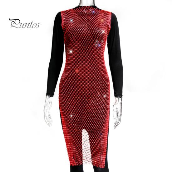 Блестящее ажурное платье со стразами, женское сексуальное пляжное платье с разрезом по бокам, без рукавов, блестки, юбка-бикини для вечеринки