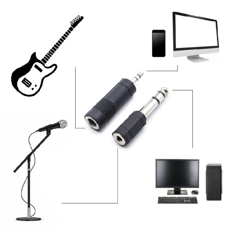 Стереоадаптер 1/4 дюйма гнездо на 1/8 дюйма штекер или 1/8 дюйма штекер на 1/4 дюйма гнездо, звуковые разъемы, штекер для гитары, цифрового пианино