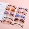 UV400 Protection Tinted Eyewear Oval Sunglasses Vintage Sunglasses Diamond Cutting Lens Shades