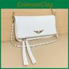 Simple Solid Color Gold Wing Decoration Women Casual Shoulder Bag Tassels With