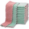 10/Dona Ikki tomonlama tozalash matosi Absorbent Mikrofiber Sochiq Mebel Shisha Idish Yuvish Salfeti Oshxona Yopishmaydigan Yog'dan Tozalovchi Latta