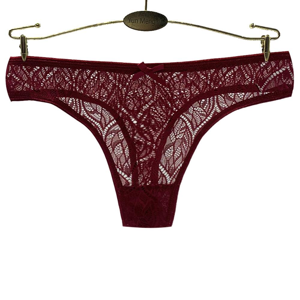 Women Sexy Lace G-string Cotton Thong Strings Ladies T-back Panties Woman Underwear Lingerie 6 Pcs