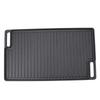 Pre Seasoned Cast Iron Reversible Rectangular Grill Griddle Non Stick Family Pan Cookware with
