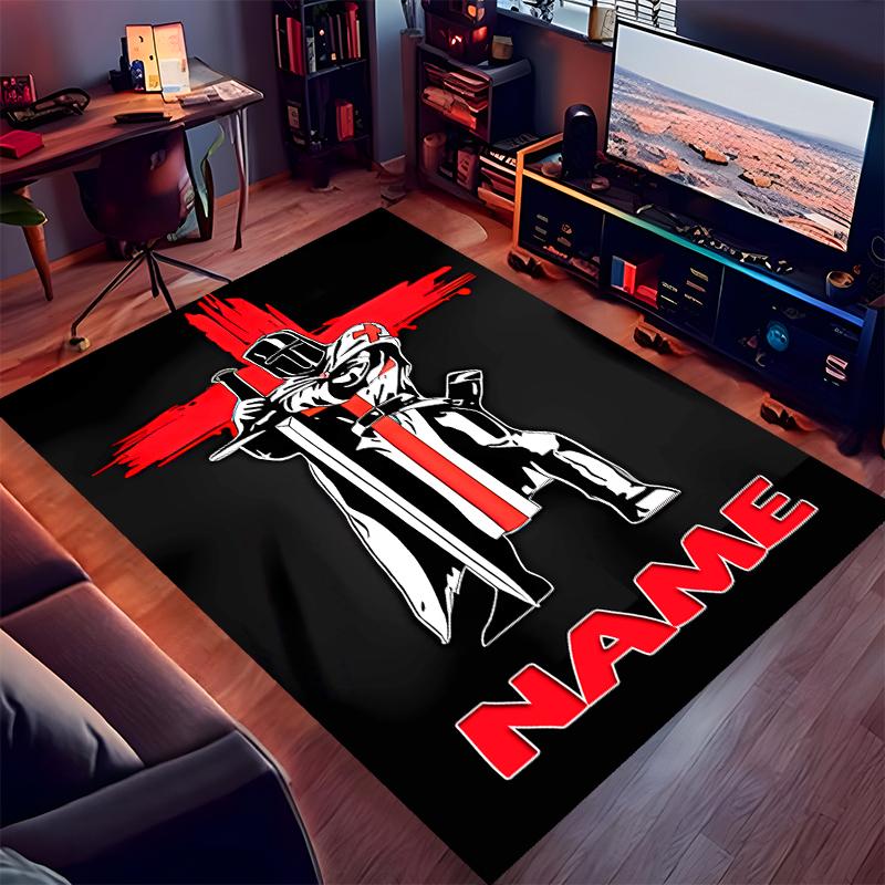 Custom personalization Knights Templar Print Area Rug - Soft, Washable Non-Slip Indoor Mat,Living Room,Home&Office Decorative Rug