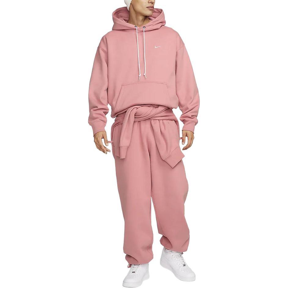 Nike Solo Swoosh Solid Color Hooded Drawstring Thickened And Fleece Lined Casual Long Sleeved Sweatshirt Men's DX1356-618