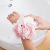 Большие двухцветные шарики для душа, цветные ПЭ мягкие матовые пены для ванны, цветы, мягкие очищающие пузырьки, сетка для ванны, двухцветные цветы для ванны