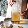 1pc Glass Pitcher With Cup Lid Heat Resistant Glass Heavy Duty Water Pitcher Vintage Drink Carafe For Hot And Cold Beverges Drinkware