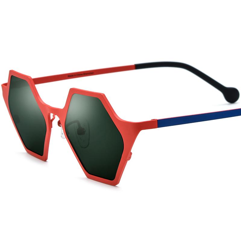 Borregls Colorful Titanium Sunglasses Women 2025 Vintage Polygon Fashion Polarized Mirrored UV400 Sun Glasses Men Shades 185881T