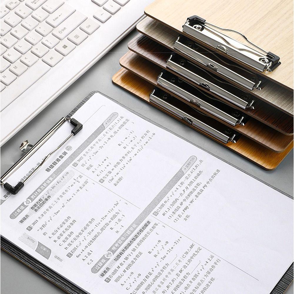 Reinforced A4 Memo Folder Wooden File Clip Board Convenient Writing Clipboard Office Use