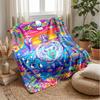 Rainbow Leopard Roses Bow Theme blanket Lightweight Warm Flannel Blanket Decorative Throw Blanket for Home Decoration