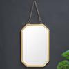 Round/Hexagonal/Rectangle Creative Makeup Mirror Metal Chain Wall Hanging Mirror  Bathroom