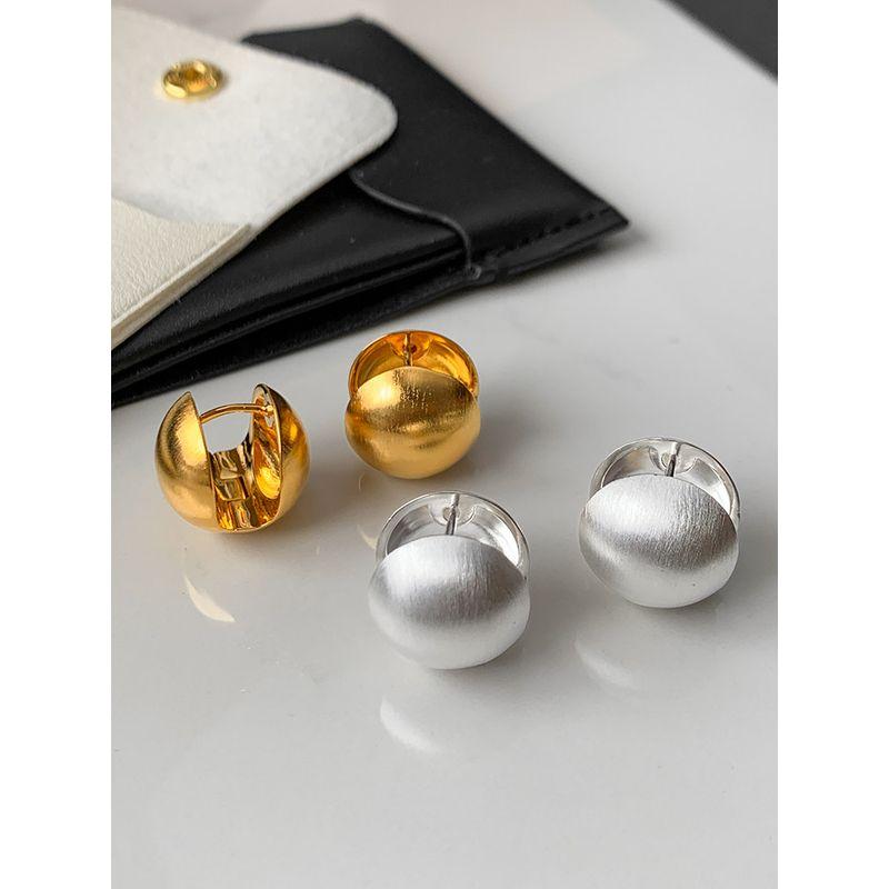 Women's Brushed Ball Shape Special-Interest Design Metal Earrings