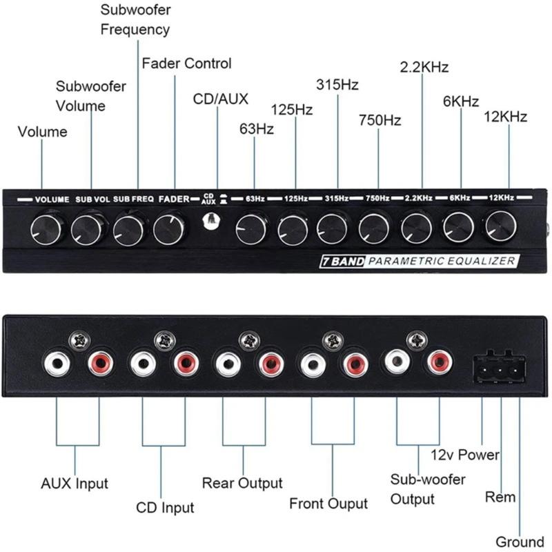 7 Band Car Stereo Equalizer Offering Customizable Sound Setting for Ultimately Listening Pleasure Enhanced Sound Quality