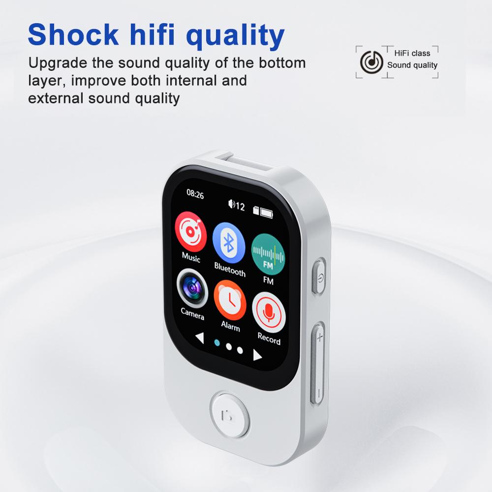 MP3-плеер Bluetooth 5.4 Walkman Hi-Fi звук MP3-плеер Камера Спортивный Walkman с FM-радио Записью Сделать снимок