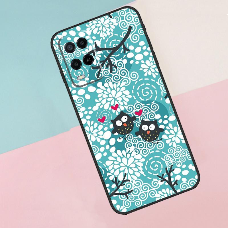 Cute Owl Cartoon For Oppo A74 A94 A54 A80 A78 A98 A40 A60 A18 A38 A58 A15 A17 A77 A57S A16 A76 A96 Phone Case