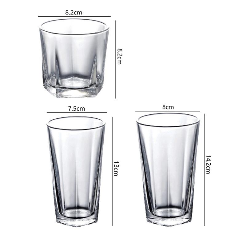 270ml/300ml/370ml Creative Juice Cup Thick Bottomed Wine Glass Drinkware Classic Whiskey Cocktail Beer Glasses Trendy Glassware