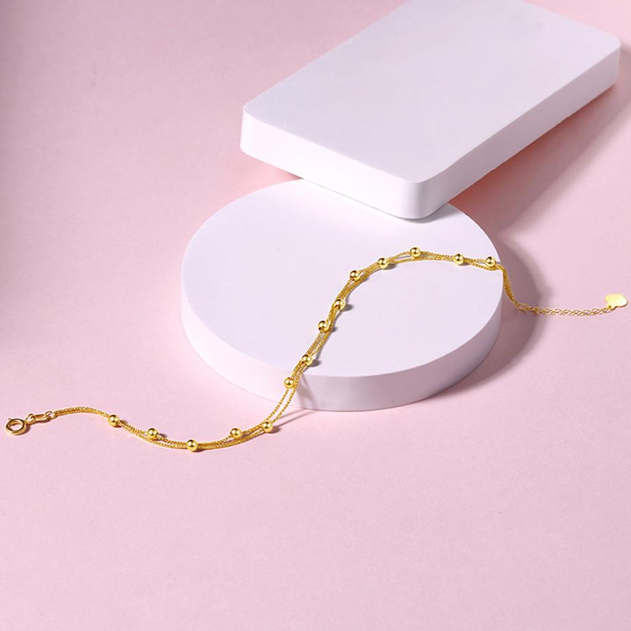 Браслет из 18-каратного золота, однотонный, регулируемый, женский, модный, индивидуальный, простой, ювелирный