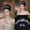 New Exquisite Butterfly Crown Earrings Set Bride Wedding Dress Banquet Style Headwear High End Simple Crown