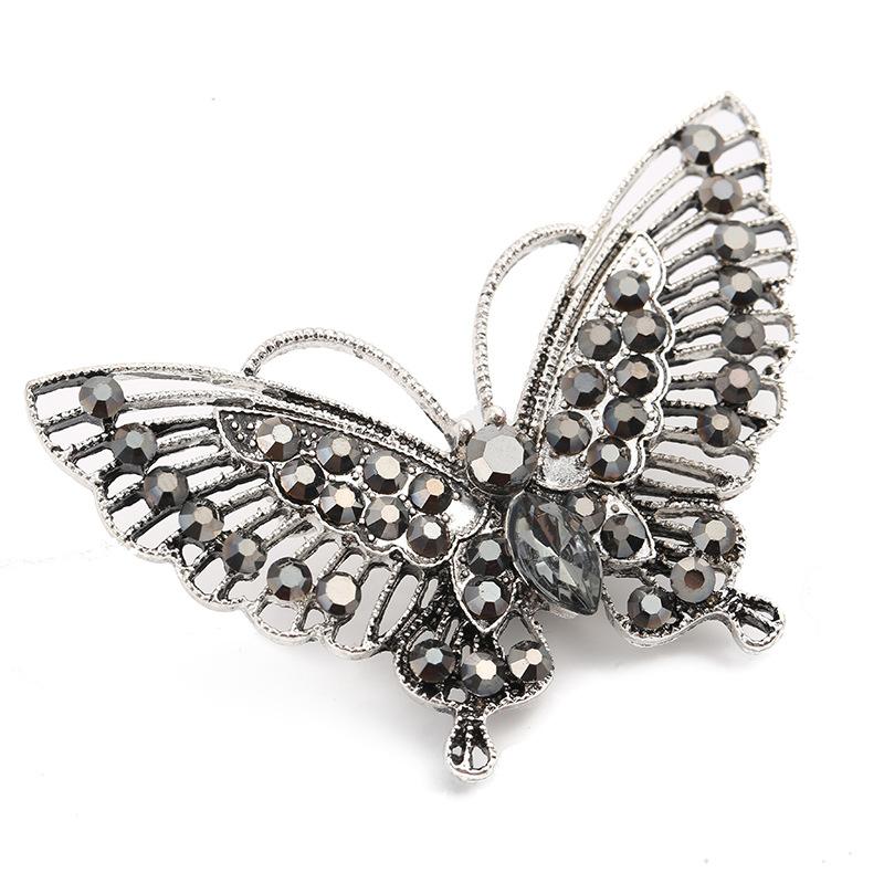 Women's Insect Brooch, Rhinestone Brooch, Metal Accessory, Butterfly Brooch