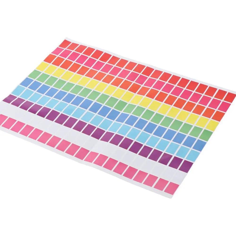 2000PCS Marking Rectangular Self-adhesive Stickers Multi-color 10 Colors Price Tags Stickers Copper Sticker Colored Labels