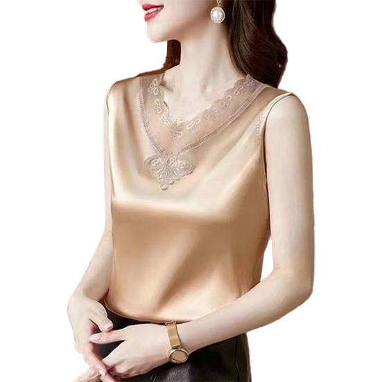 Женский однотонный кружевной топ на бретелях, очень мягкий эластичный пуловер без рукавов