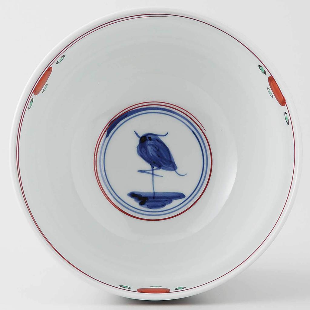 Hamato Hasami Ware Kogyokutouen Multi-Purpose Bowl, 15cm, Tenkei Sagi-e (Sagi-e Design), White, 140594