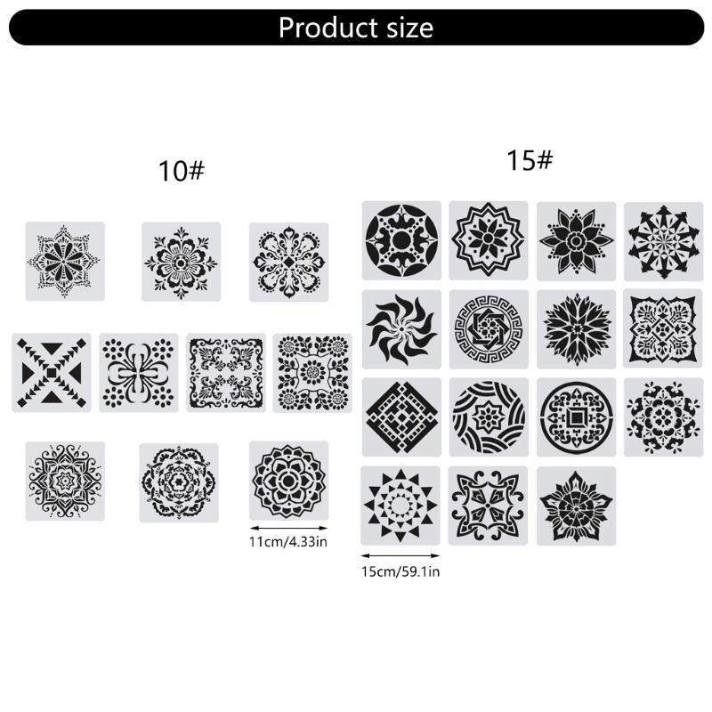 Versatile Mandalas Design Stencils For Artistic Expression Decoration Projects PET Templates With Precise Cutout Shapes
