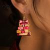 Academic Style Jewelry 1 Pair Acrylic Book Earrings for Women, Vintage Stacking with Pink Versatile Casual Bow And Heart, Funny Dangle Jewelry,