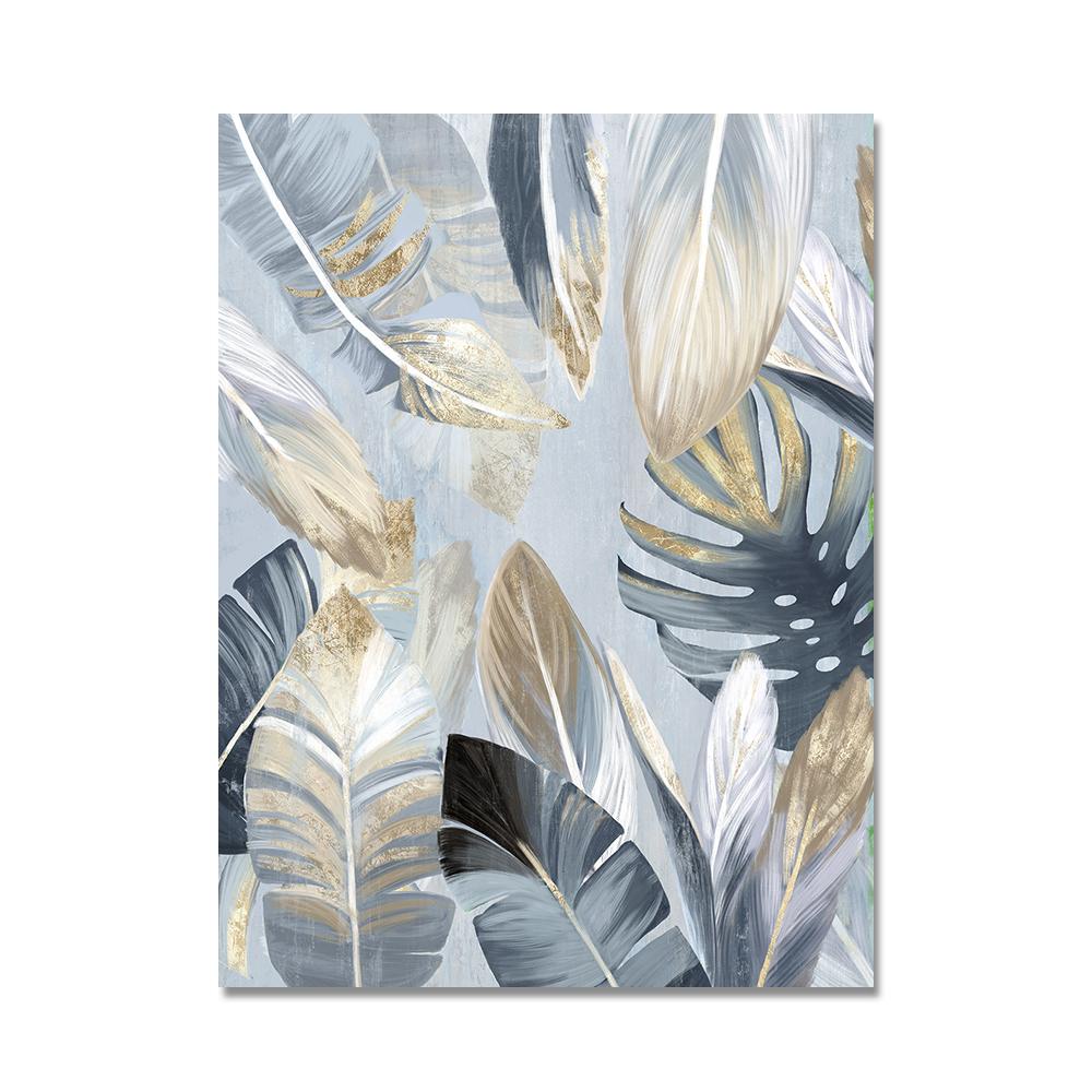 Абстрактные золотые пальмовые листья, постер, декор для комнаты, скандинавское растение, холст, картина, настенное искусство для гостиной, интерьер, домашний декор