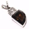 Подвеска из натурального дымчатого кварца из стерлингового серебра 925 пробы 1,38 дюйма Q4J34
