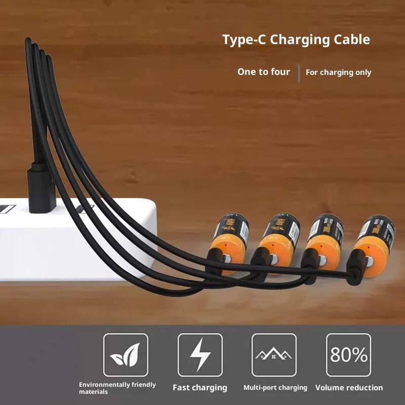 1 шт. 4-в-1 Мульти-USB C Разветвитель Зарядный Кабель для Huawei Планшета Ноутбука ПК USB Type-C Быстрая Зарядка Кабели Данных