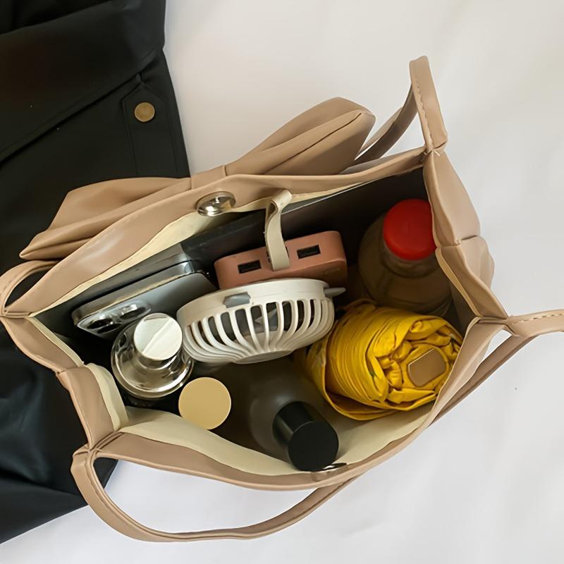 Женская простая ручная сумка-тоут с бантом большой вместимости