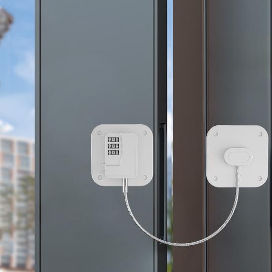 2 шт., цифровые замки без ключа со стальным тросом, самоклеящиеся, с защитой от детей, дверные замки для морозильной камеры, ящика, шкафа, мебельные замки