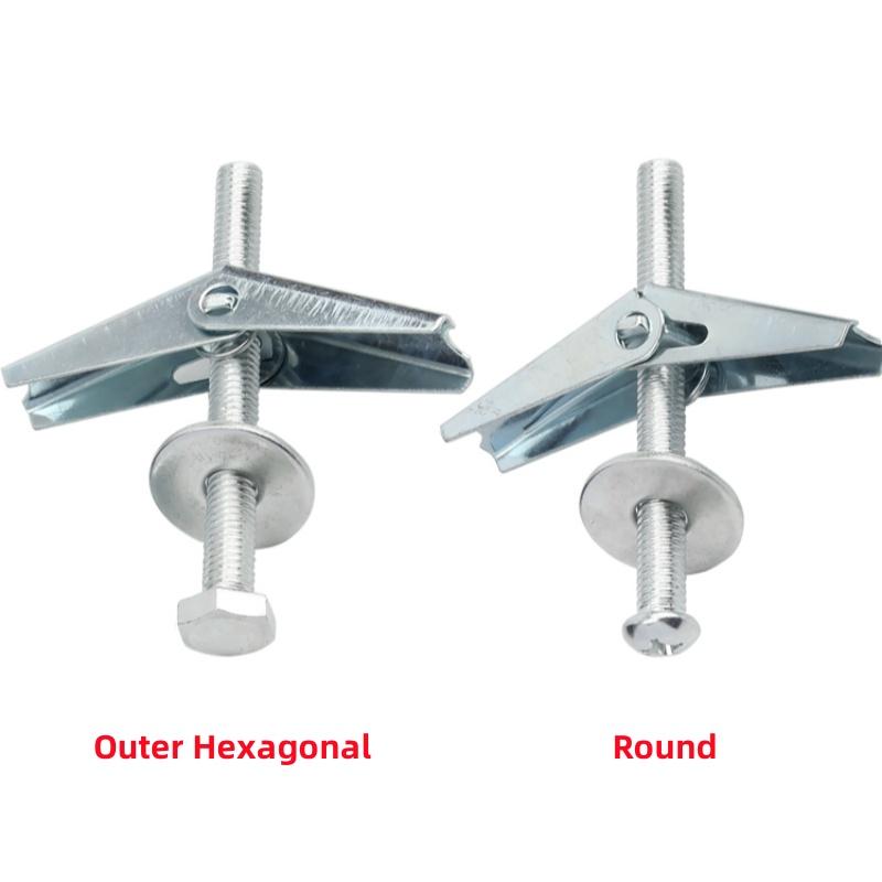 M4 M5 M6 M8 M10 M12 Оцинкованная углеродистая сталь Сверхпрочные анкеры для полых стен для гипсокартона потолка откидные болты комплект с барашковой гайкой