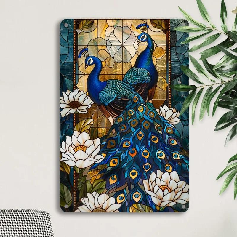 Peacock Metal Wall Art Aluminum Handmade Home Decor Elegant Wall Hanging Gift