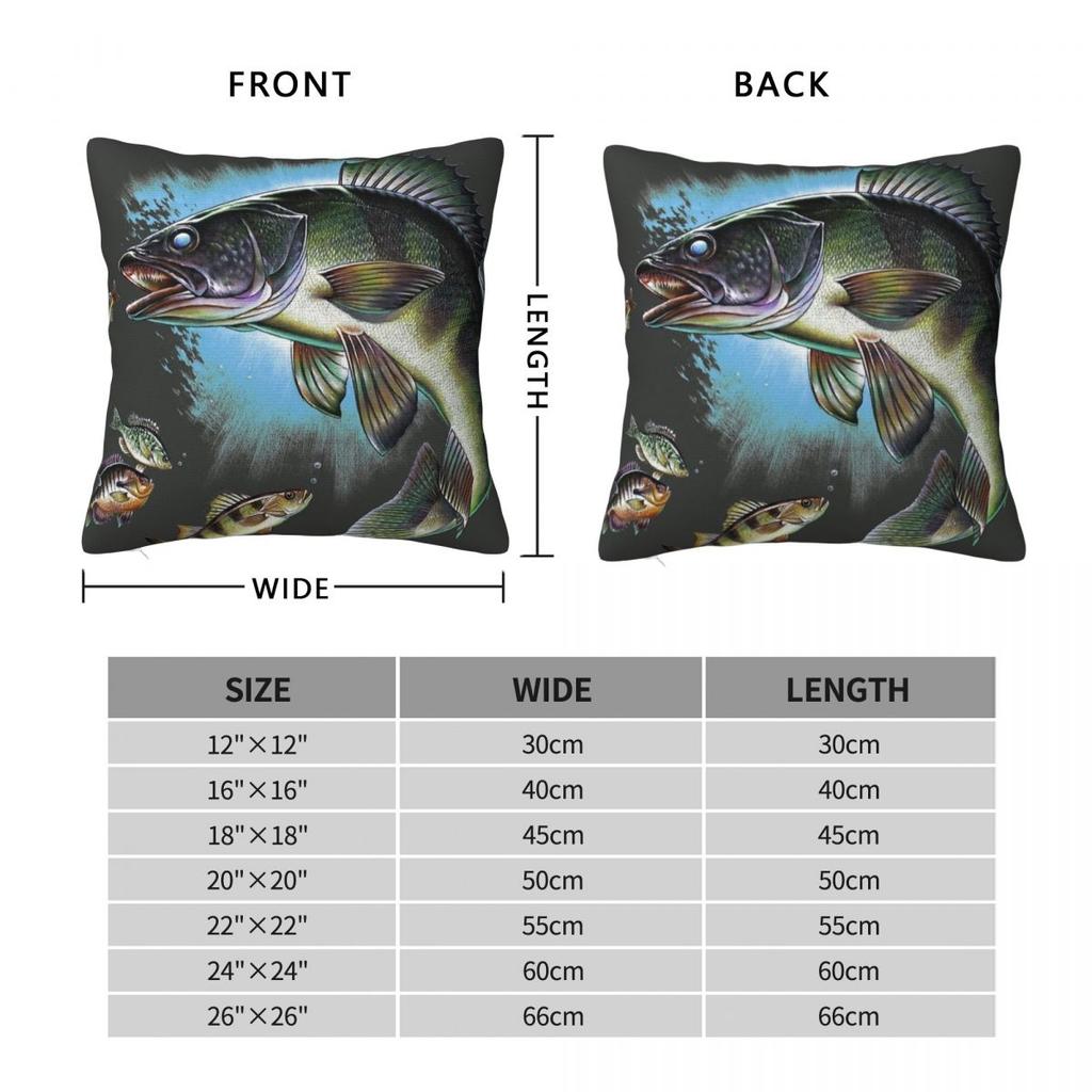 Vintage Fish Trout Pillow Cover Cartoon Fishes Cute Funny Pillow Case For Sofa Car Home Decor Cushion Cover SoftPillowcases Gift