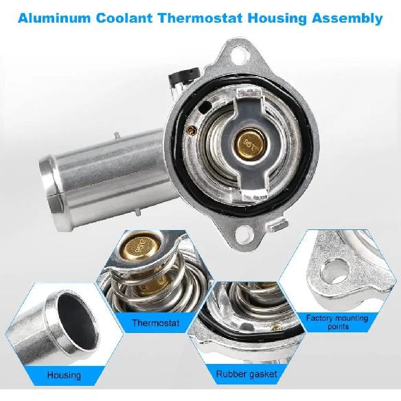 For Jeep Wrangler JK 2018 Grand Cherokee 2011-2020 Dodge Durango 2011-2015 Coolant Aluminum Thermostat Housing 5184651AG