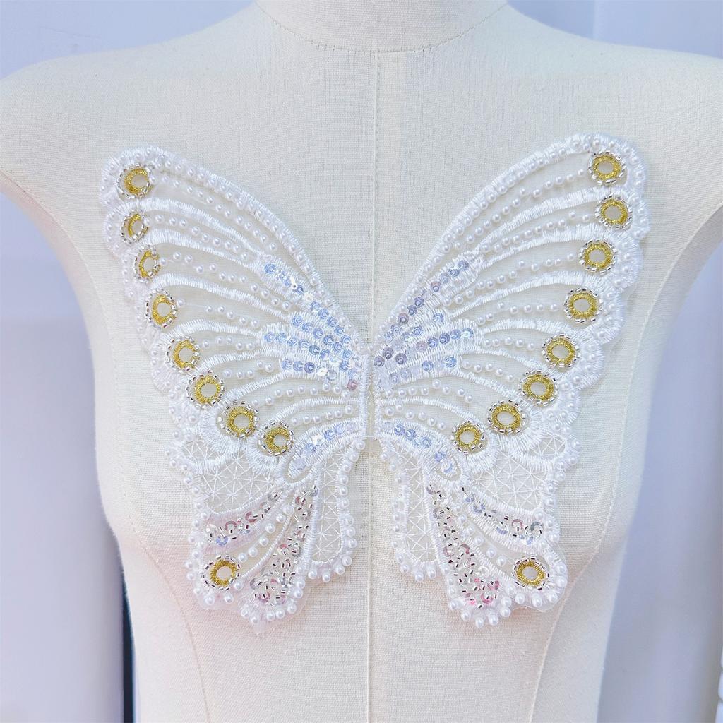 Вышивка бисером Вышивка золотой нитью Бабочка Полый воротник Декаль Патч Украшение Сделай сам Аксессуары для одежды