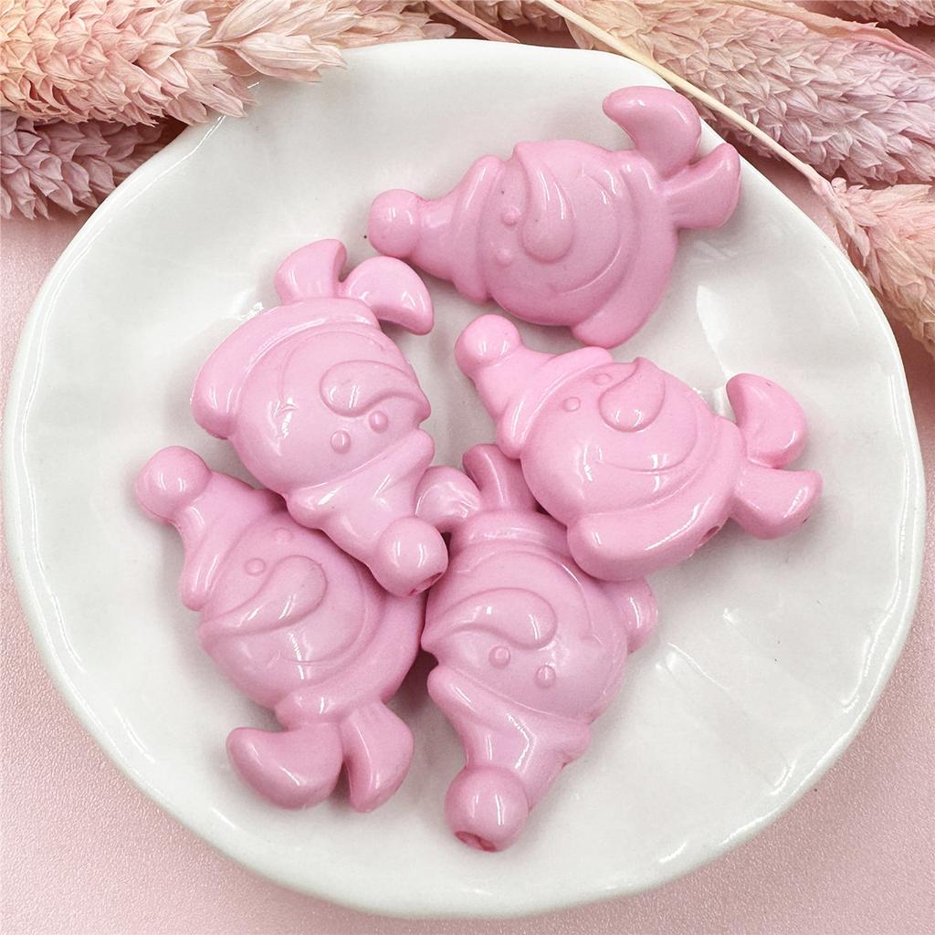 5 шт. акриловые бусины снеговика, аксессуары, материалы из бисера, 23,5*32 мм, рождественский сплошной цвет для изготовления браслетов, сережек, ювелирных изделий, ювелирных изделий своими руками, аксессуары