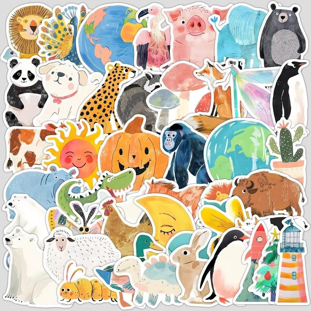 1set Cartoon Animal Decorative Stickers