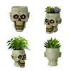 Кашпо в виде черепа, смола, кашпо в виде человеческого черепа, миска для конфет на Хэллоуин, готическое кашпо для суккулентов, украшение для дома, офиса, стола