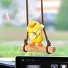 Swing Duck Pendant Car Rearview Mirror Ornament Cute Animated Car Interior Decor Plastic Bag Charm Keychain