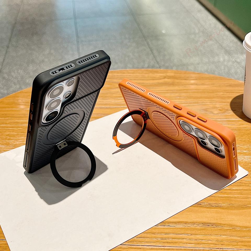 Чехол-подставка с магнитом для отвода тепла для Samsung Galaxy S26 S24 S25 Ultra Magsafe, защита объектива камеры, противоударная крышка