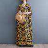2024 Plus Size Dress Women Summer V-Neck Sundress Bohemian Floral Print Loose Big Oversize Maxi Dress 5471