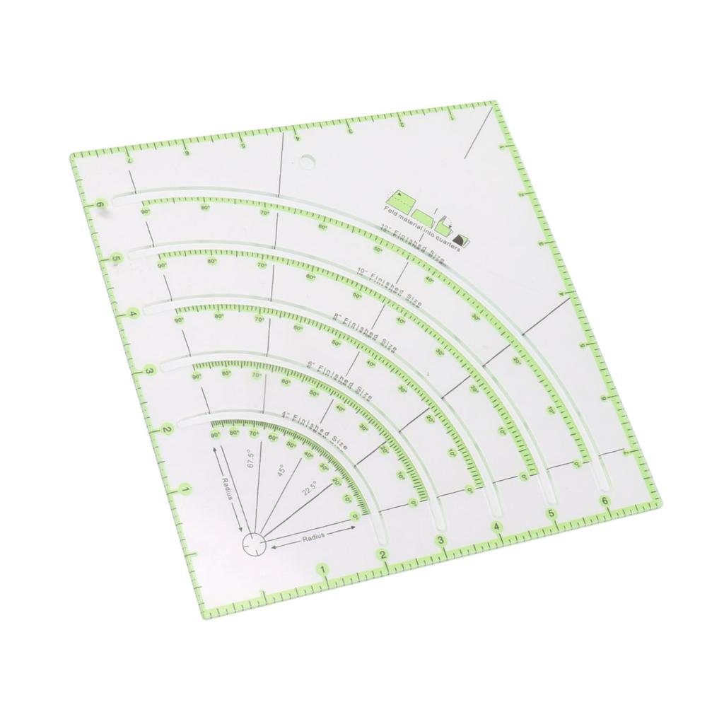 8 Inch Acrylic Quilting Ruler Multifunctional Clear Arcs Fans Quilt Circle Cutter Ruler for
