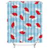 TU Christmas Shower Curtain Festive Holiday Decor Red Santa Claus Pattern Waterproof Bathroom Curtain Xmas Home Decor Gift