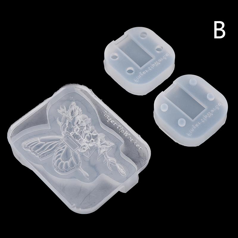 Butterfly Nail Display Stand, DIY Silicone Mold, 3D Carving Stamping Plates, Tip Holder, Practice Stand, False Nails Tips