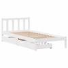 VidaXL Cadre de lit avec tiroirs blanc 90x190 cm bois pin massif, sommier, cadre de lit simple, cadre de lit en bois massif 3301462