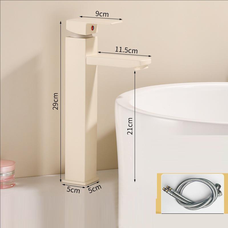 Черный смеситель для раковины Горячий и холодный смесители Смесители для раковины в ванной Однорычажный Кремово-белый Смесители для раковины Серо-белый